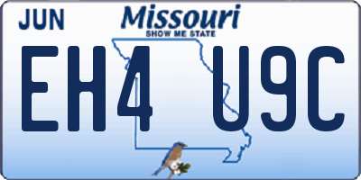 MO license plate EH4U9C