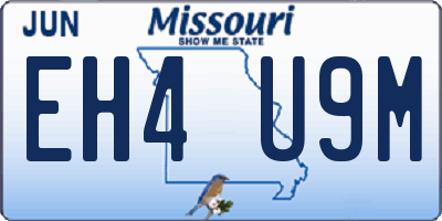 MO license plate EH4U9M