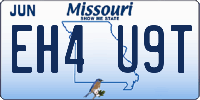 MO license plate EH4U9T