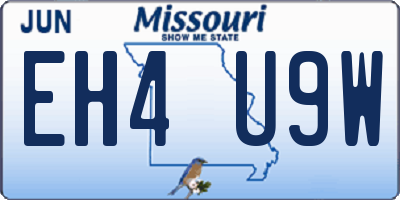 MO license plate EH4U9W