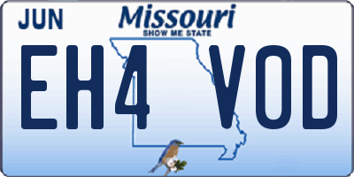 MO license plate EH4V0D