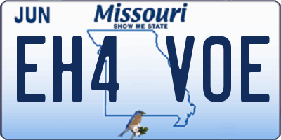 MO license plate EH4V0E