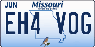 MO license plate EH4V0G