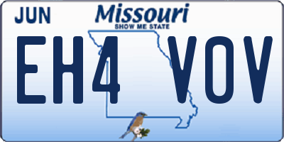 MO license plate EH4V0V