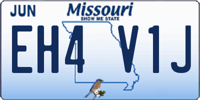 MO license plate EH4V1J
