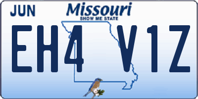 MO license plate EH4V1Z