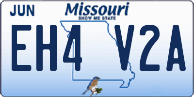 MO license plate EH4V2A