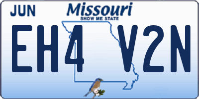 MO license plate EH4V2N