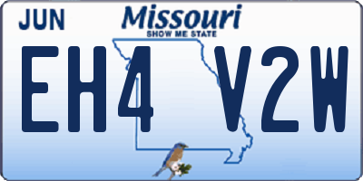 MO license plate EH4V2W