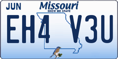 MO license plate EH4V3U