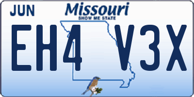 MO license plate EH4V3X