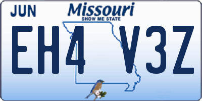 MO license plate EH4V3Z