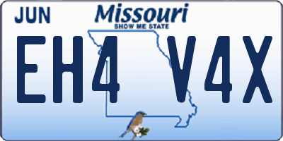 MO license plate EH4V4X