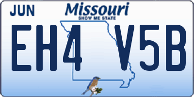 MO license plate EH4V5B