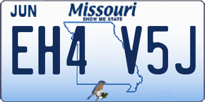 MO license plate EH4V5J