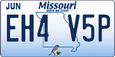 MO license plate EH4V5P