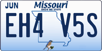 MO license plate EH4V5S