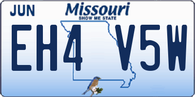 MO license plate EH4V5W