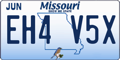 MO license plate EH4V5X