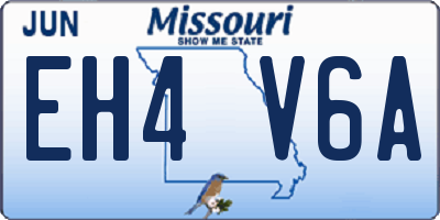 MO license plate EH4V6A