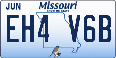 MO license plate EH4V6B
