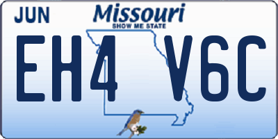 MO license plate EH4V6C