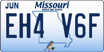 MO license plate EH4V6F