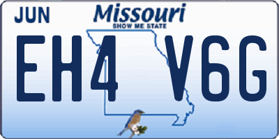 MO license plate EH4V6G