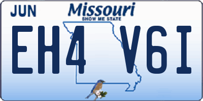 MO license plate EH4V6I