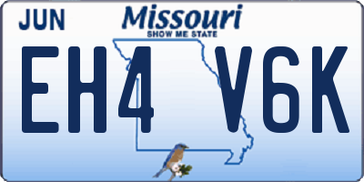 MO license plate EH4V6K