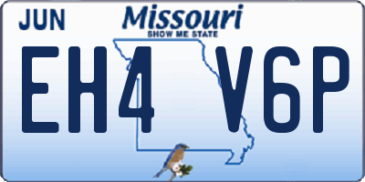 MO license plate EH4V6P