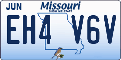 MO license plate EH4V6V