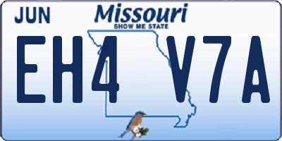 MO license plate EH4V7A