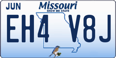 MO license plate EH4V8J