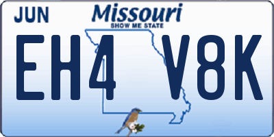 MO license plate EH4V8K