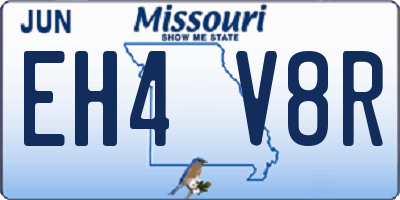 MO license plate EH4V8R