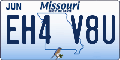 MO license plate EH4V8U