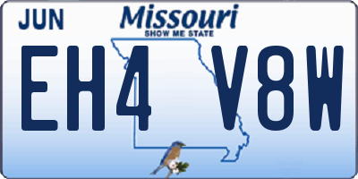 MO license plate EH4V8W
