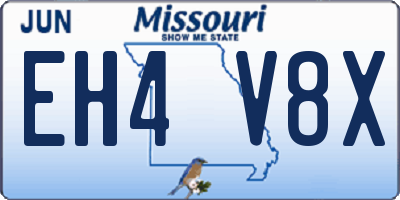 MO license plate EH4V8X