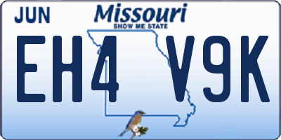 MO license plate EH4V9K