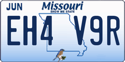 MO license plate EH4V9R
