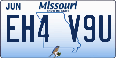 MO license plate EH4V9U