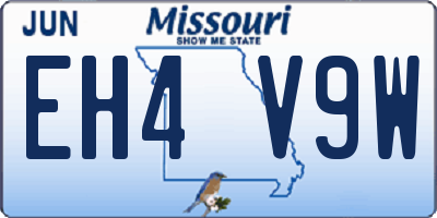 MO license plate EH4V9W