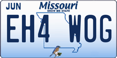 MO license plate EH4W0G