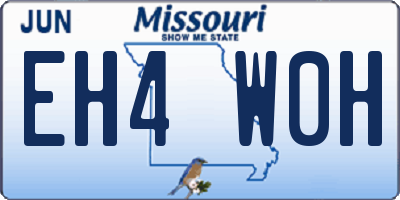 MO license plate EH4W0H