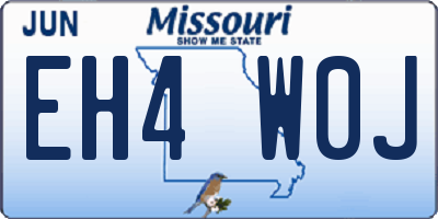MO license plate EH4W0J
