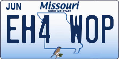 MO license plate EH4W0P