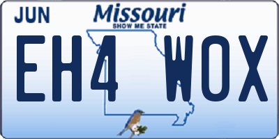 MO license plate EH4W0X