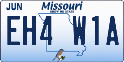 MO license plate EH4W1A