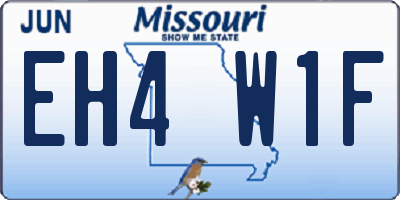 MO license plate EH4W1F
